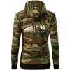 Parkour evolúcia - Mikina dámska trendy zipper s kapucňou - L ( Hnedý maskáč )