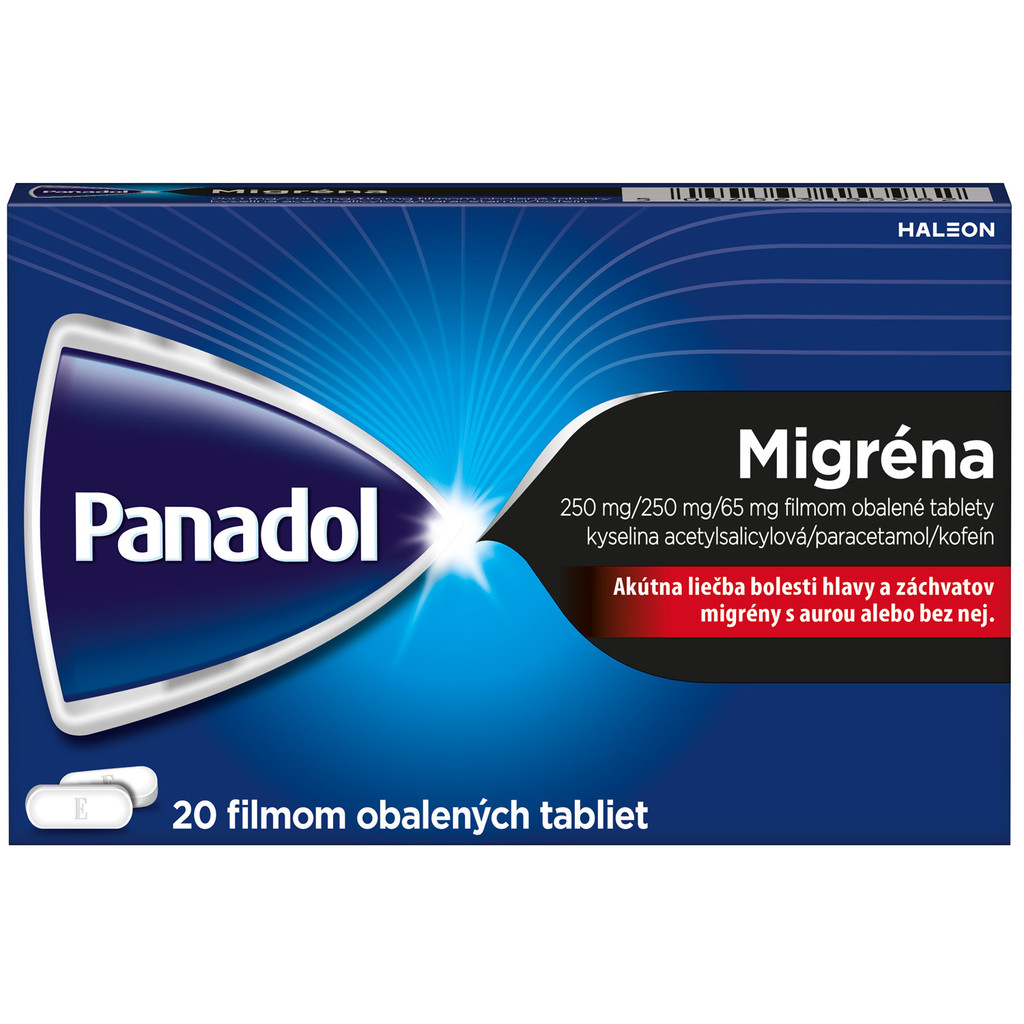 Panadol Migréna tbl.flm.20 x 250 mg/250 mg/65 mg