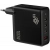TB 3x USB-C + 1x USB-A nabíjačka, GaN, 100W, čierna AZTBXULUSB100WB