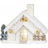 Dekorácia MagicHome Vianoce, Domček s komínom, keramika,, 3xAA, 40 cm, LED