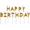 Amscan Tortové sviečky happy birthday - zlaté 7,3 cm 13 ks