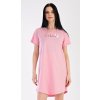 Dámska nočná košeľa s krátkym rukávom I love you svetlo lososová