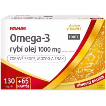 WALMARK Omega-3 rybí olej forte promo 130 + 65 kapsúl