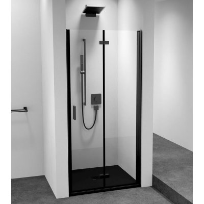 Polysan, ZOOM LINE BLACK sprchové dvere skladacie 700 mm, pravé, číre sklo, ZL4715BR