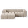 Micadoni Modulárna sedačka Lupine 228 cm, 3-miestna, ľavý roh – béžová
