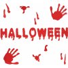 Party Gélové nálepky na okno - červený nápis Halloween 17x42 cm