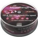 Mediarange CD-R 700MB 52x, 25ks