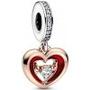 Dvojfarebný visiaci prívesok PANDORA Pozlátený Žiarivé srdce | PAN782450C01 | 782450C01 | 5700303022796