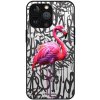 Lesklé puzdro MagSafe iSaprio - Flamingo Graffiti - iPhone 13 Pro Max