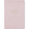 Christian Art Gifts Classic Journal Bless You and Keep You Num. 6:24 Bible Verse, Inspirational Scripture Notebook, Ribbon Marker, Pink Vegan Leather