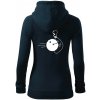 Koule vs kolka - Mikina dámska trendy zipper s kapucňou - 2XL ( Tmavomodrá (takmer čierna) )