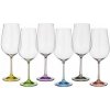 Poháre Bohemia Crystal viacfarebné 550 ml 6 ks na víno a vodu