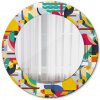 Okrúhle ozdobné zrkadlo Geometrické tropické vtáky fi 50 cm