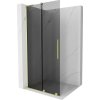 MEXEN/S - Velar L Sprchová zástena posuvná Walk-in 90 x 200, grafit 8 mm, zlato kefovaná 871-090-003-43-55