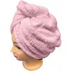 Kaptan Rýchloschnúci froté turban na vlasy, ružový