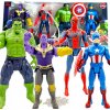 AVENGERS SADA 4 FIGÚROK HULK SPIDERMAN KAPITÁN AMERIKA