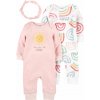 CARTER'S Set 3dielny overal 2 ks, čelenka Pink Sun dievča LBB 3m, veľ. 62