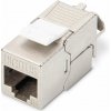 DIGITUS Keystone Cat6A, tieneny STP, tool free, strieborný DN-93615