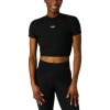 Dámske tričko Under Armour HeatGear Crop Mock SS Ultimate Black/White XXL