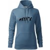 Evolution fitness - Mikina dámská Cape s kapucí - M ( Denim )