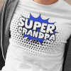 Tričko s potlačou SUPER GRANDPA Pánsky Biela XS