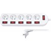Solight PP143 2m 5 zásuviek 6x vypínač bílý