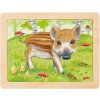 GOKI Drevené puzzle Lesné zvieratká: Prasiatko 24 dielikov