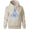 Yoga - lotus modrý (Moňas) - Oversized mikina dámská Moon - kratšia + širšia - XL ( Ľadovo sivá )