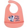 Minnie a Mickey Mouse Silikonový bryndák s kapsou Disney Minnie Mouse
