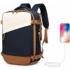 Miss Lulu Vodeodolný funkčný batoh s USB portom 24L - navy