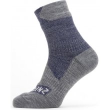 SealSkinz Nepremokavé ponožky WP All Weather Ankle modrá/šedá