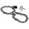 Metal hard - handcuffs with stainless steel chain.