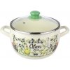 Metalac smaltovaný hrniec s pokrievkou 22 cm - 5,3L Olivy (Smaltovaný hrniec 5,3L OLIVY)