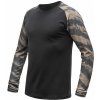 SENSOR MERINO BLEND IMPRESS pánske tričko s dlhým rukávom čierna/sivá Veľkosť: XXL