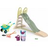 Set šmykľavka s dvojitou vlnou a vodotryskom 230 cm Toboggan XL Life Smoby a vedro set Frozen s fúrikom