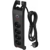 Prepäťová ochrana 1800J – 4 zásuvky, 2m, čierna