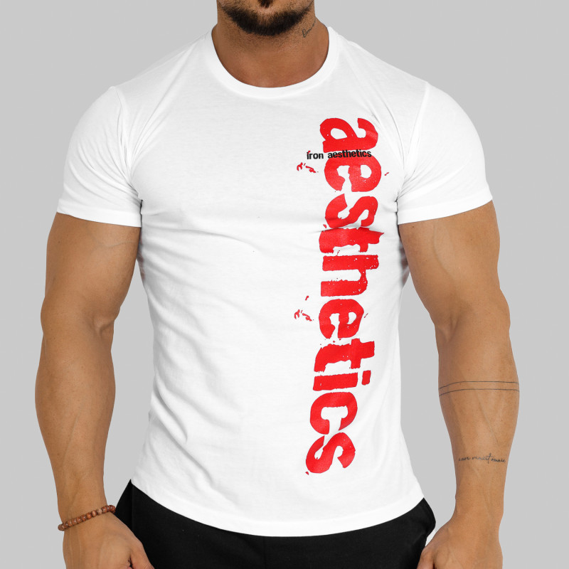 Iron Aesthetics pánske fitness tričko Cross biele