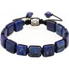 Lapis Lazuli náramek pletený přírodní kámen, rozměr 10 x 10 x 5 mm / 18,5 cm, posuvné zapínání, kámen harmonie
