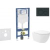Geberit Duofix - Set predstenovej inštalácie, klozetu Oudee Vortex a dosky softclose, tlačidlo Sigma20, čierna lesk/čierna mat SANI11CA5148B