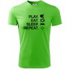 Stolný tenis - eat sleep - Pánske tričko Fantasy športové - XL ( Apple Green )