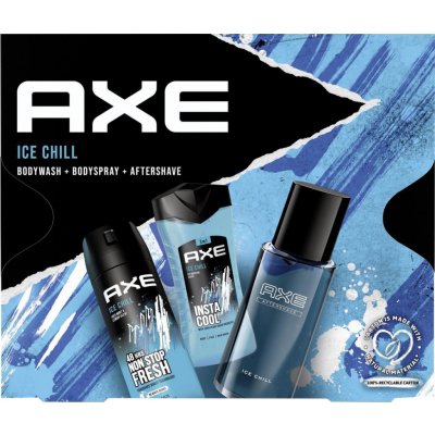 Axe Ice Chill osviežujúci sprchový gél 3v1 400 ml + deodorant a telový sprej so 48hodinovým účinkom 150 ml + osviežujúca voda po holení 100 ml