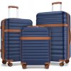 Sada 3 cestovných ABS+PC kufrov Kono 33L/57L/87L - navy