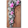 Nástenné hodiny vertikálne Kvety stones farebné orchidey 30x60 cm