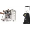 Rocket Espresso Appartamento, white, walnut + Eureka Helios 75, black