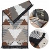 KOBEREC KILIM OBOJSTRANNÝ TKANÝ VZOR S FRNĎŽĽAMI MODERNÝ 60x120CM BÉŽOVÝ
