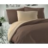 Kvalitex Saténové francúzske obliečky LUXURY COLLECTION tmavo hnedé / béžové 1 + 2, 240x200, 70x90cm