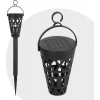 Zapichovacia, zavesiteľná solárna lampa - teplá biela - 7 x 7 x 35 (+10) cm