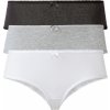 esmara® Dámske bavlnené bedrové nohavičky Bio, 3 kusy čierna/sivá/biela, L 44/46 (100352849)