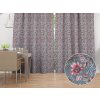 Biante Dekoračný záves PML-043 Tropické kvety na sivom 145x210 cm