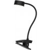 Solight LED stolná nabíjacia lampička, clip, čierna WO3001-B